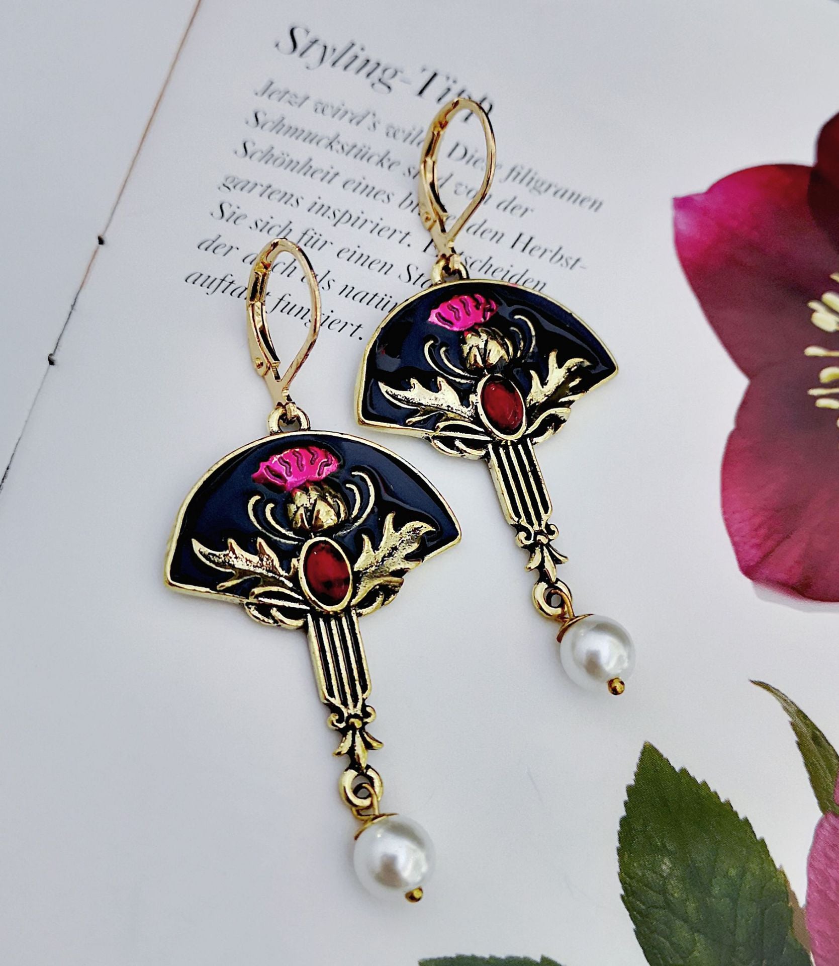 Pendientes De Metal Esmaltado Granate al por mayor